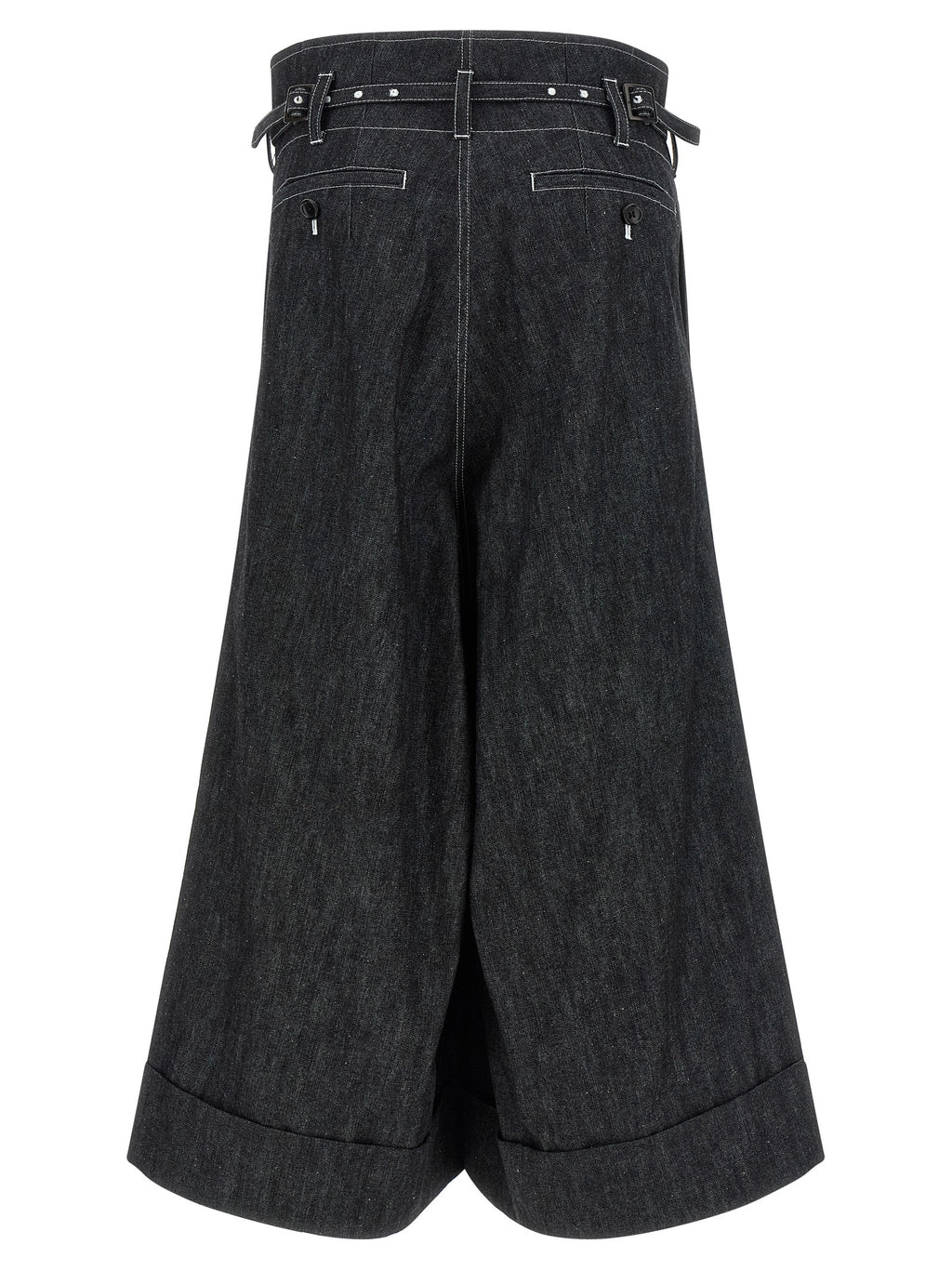 Black Cotton Bermuda Shorts