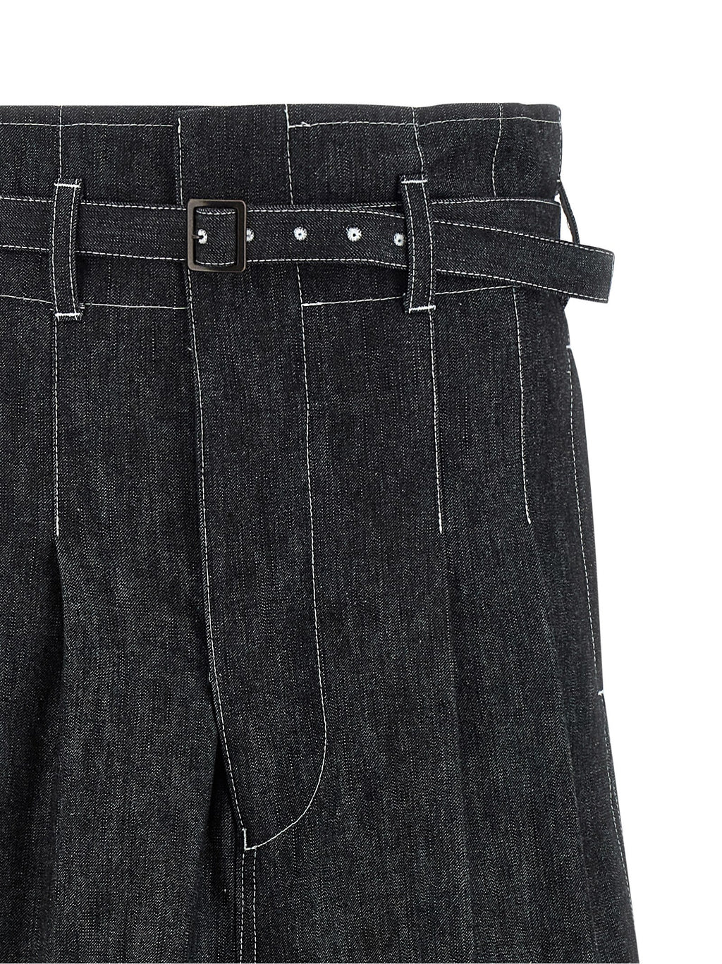 Black Cotton Bermuda Shorts