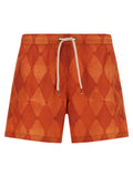 Orange Polyester Swim Shorts
