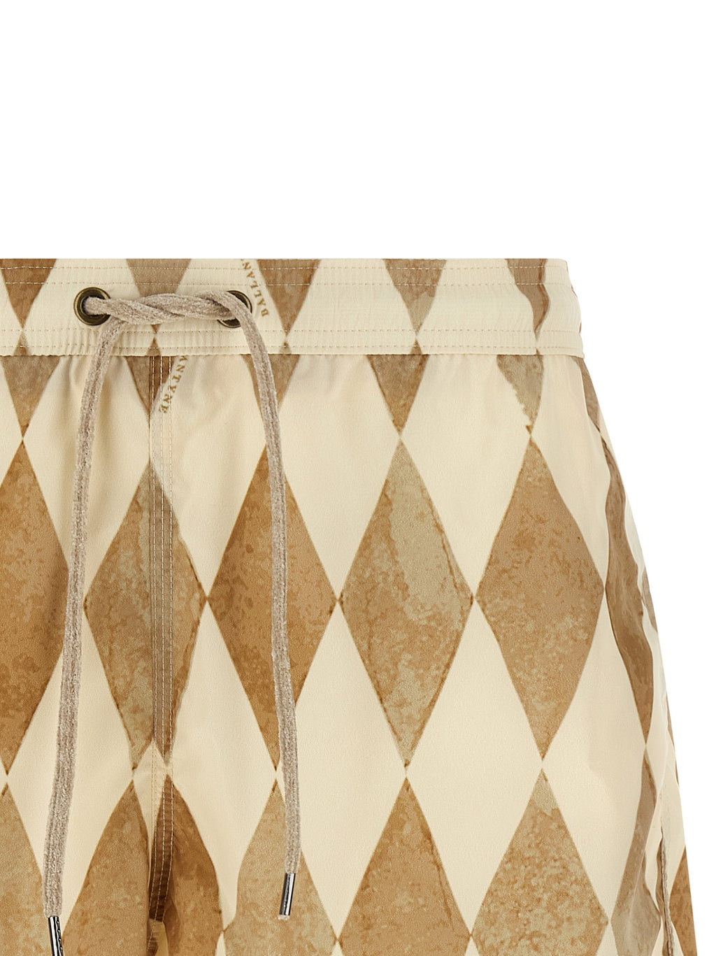 Beige Polyester Swim Shorts