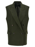 Bicolor Linen Sleeveless Jacket