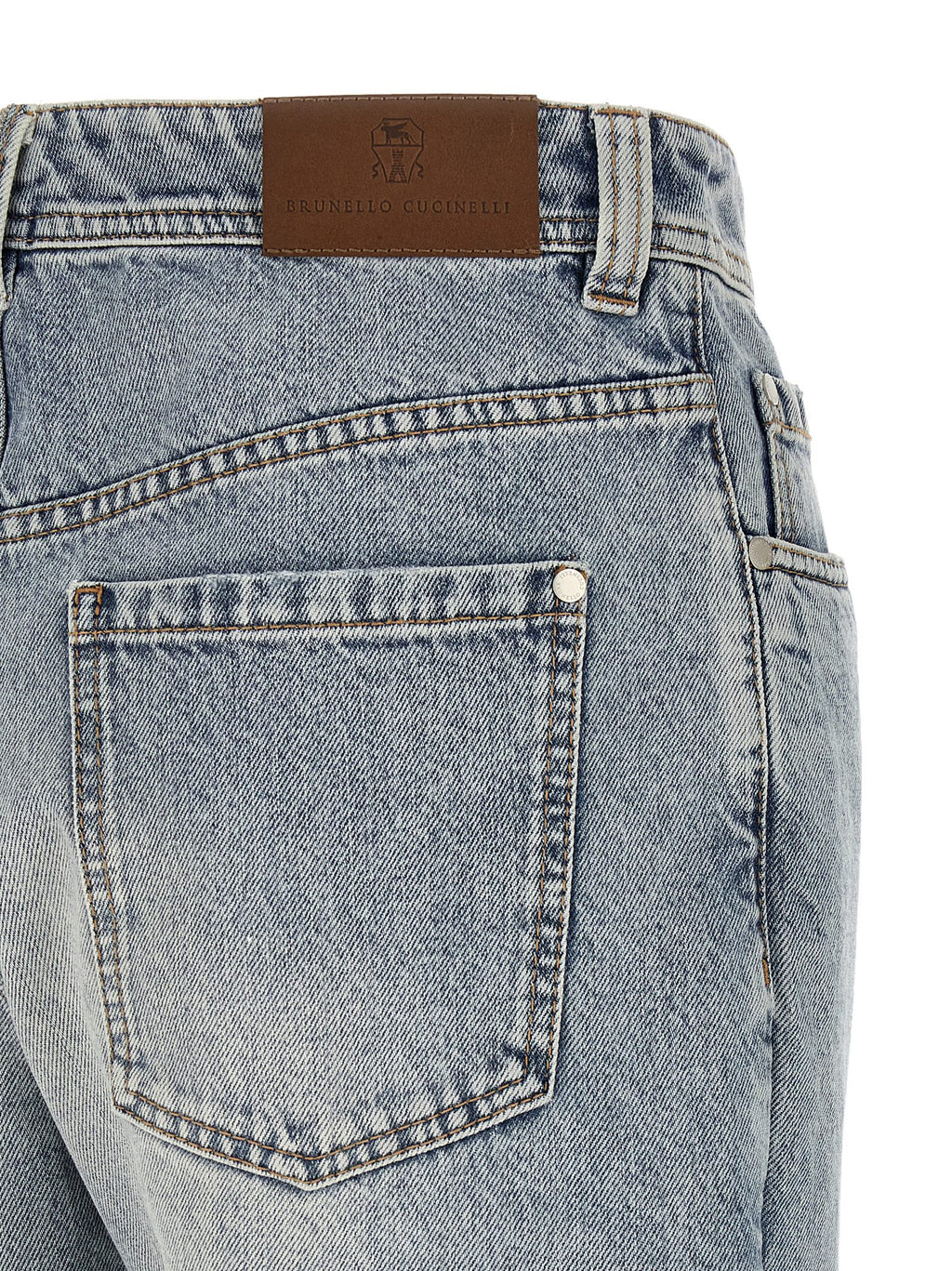 Blue Cotton Tapered Jeans