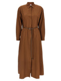 Brown Cotton Long Dress