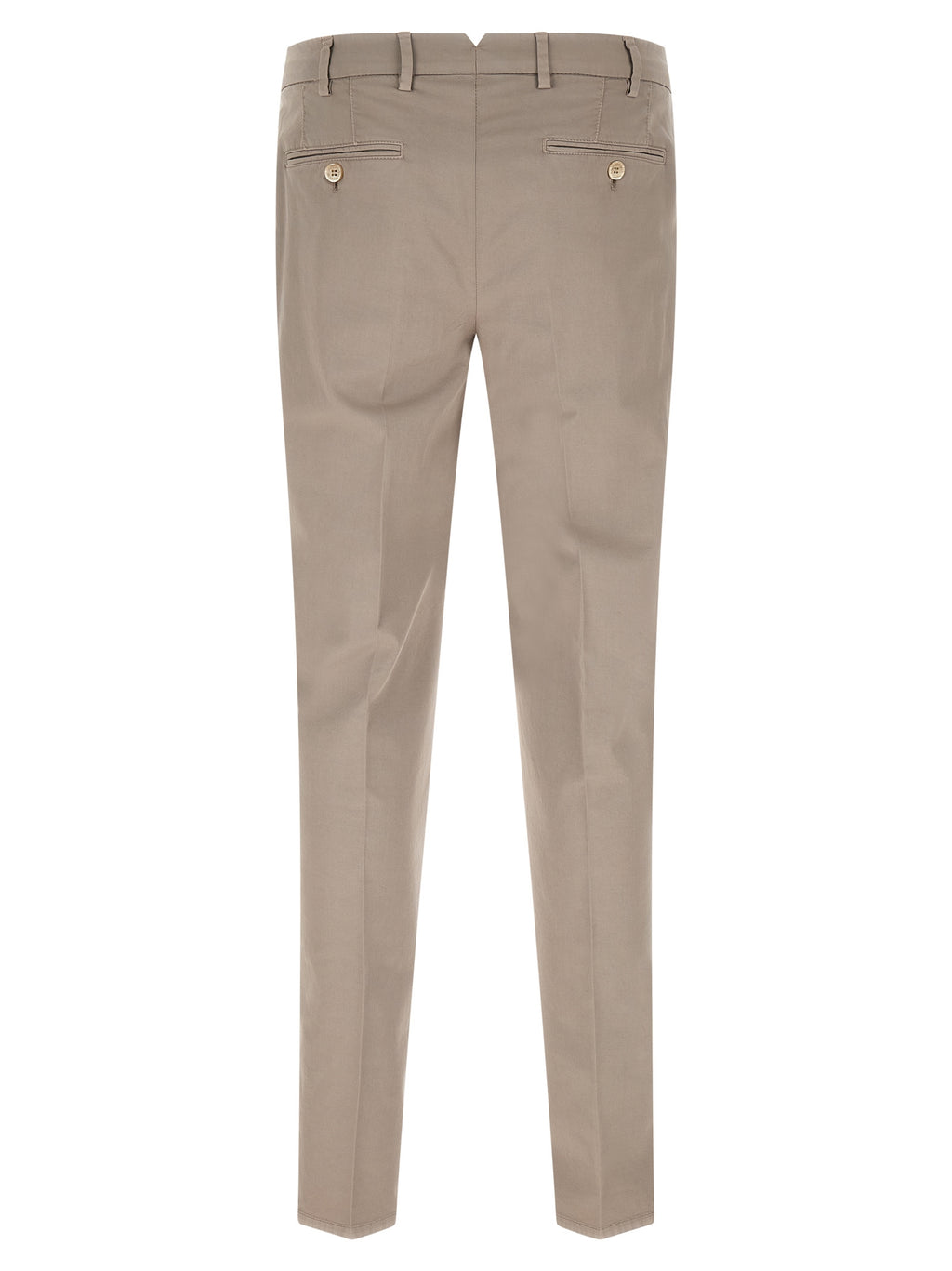 Beige Cotton Casual Pants