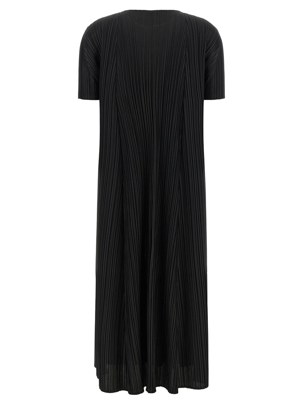 Black Polyester Midi Dress