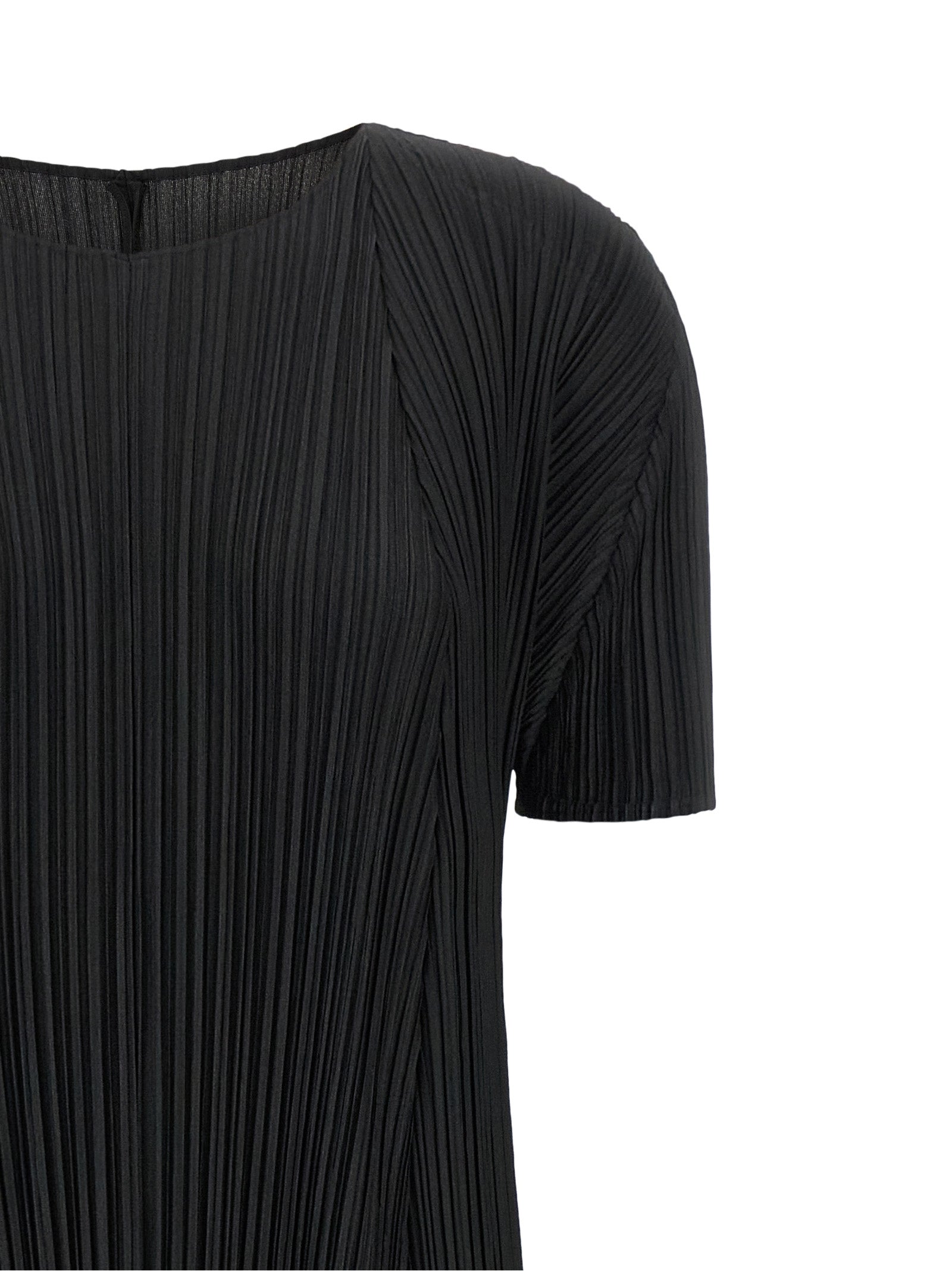 Black Polyester Midi Dress