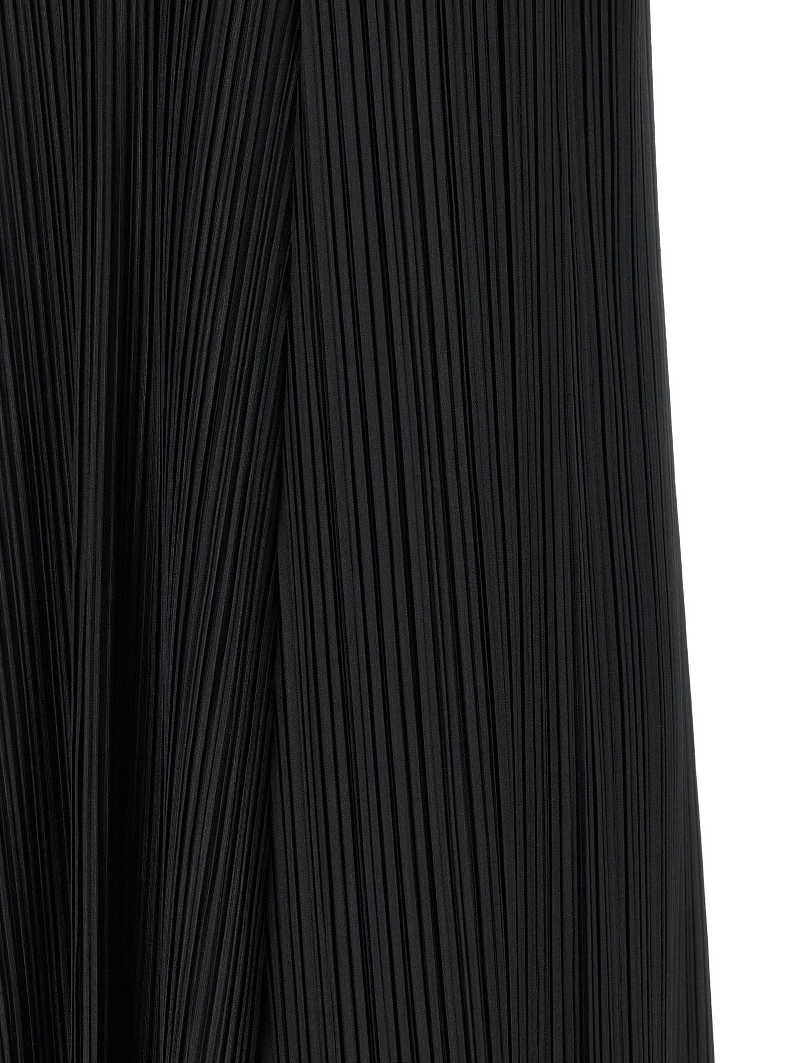 Black Polyester Midi Dress