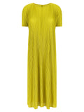 Bicolor Polyester Midi Dress