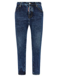 Blue Cotton Straight-Leg Jeans