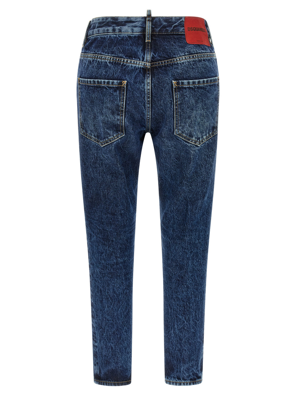 Blue Cotton Straight-Leg Jeans