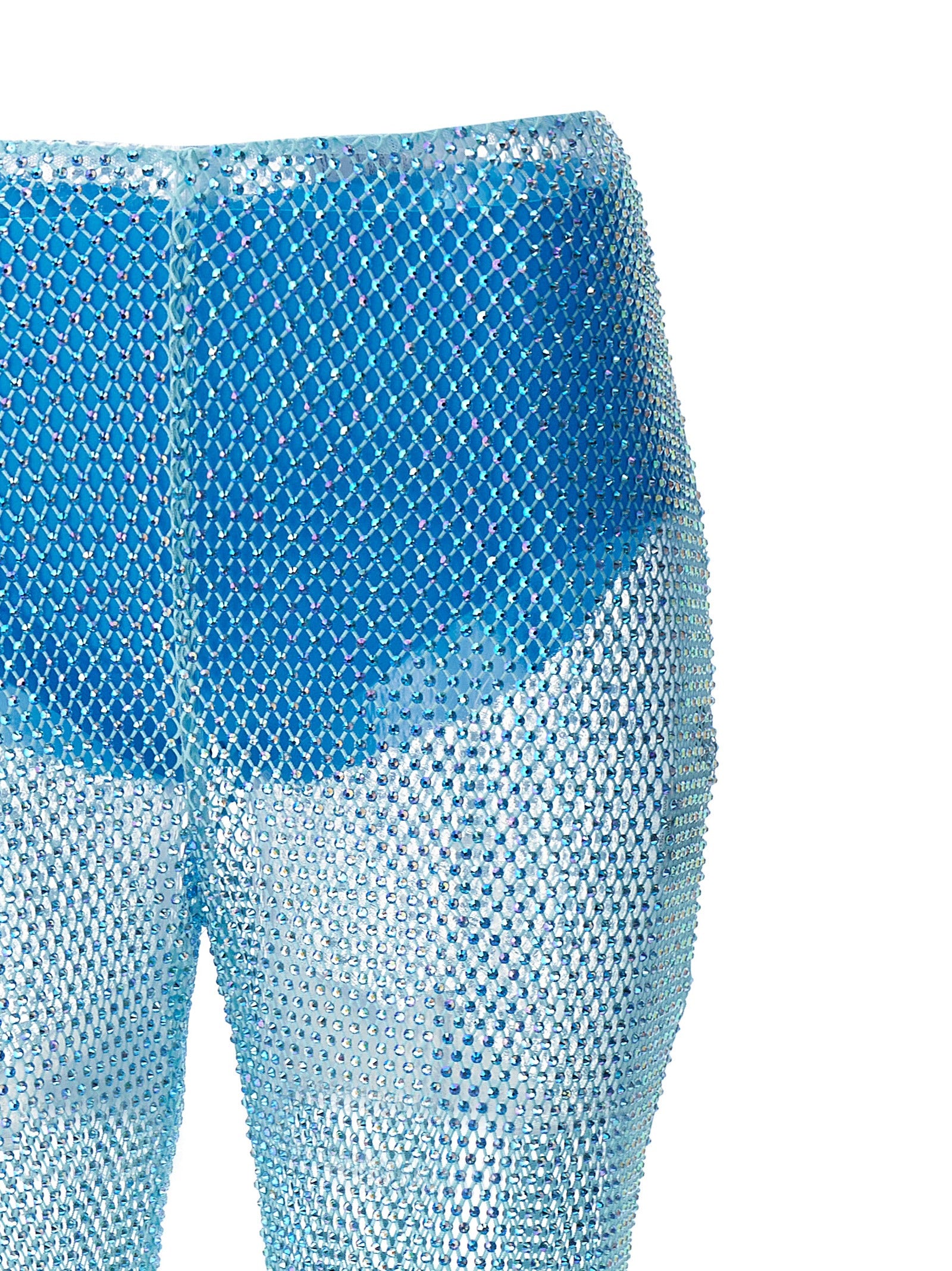 Blue Polyamide Casual Pants