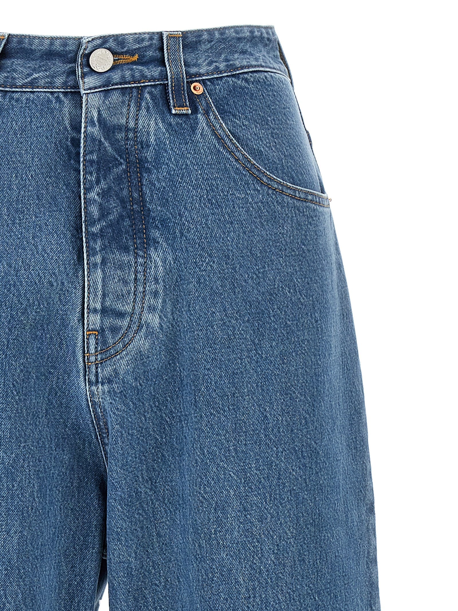 Blue Cotton Relaxed Fit Jeans