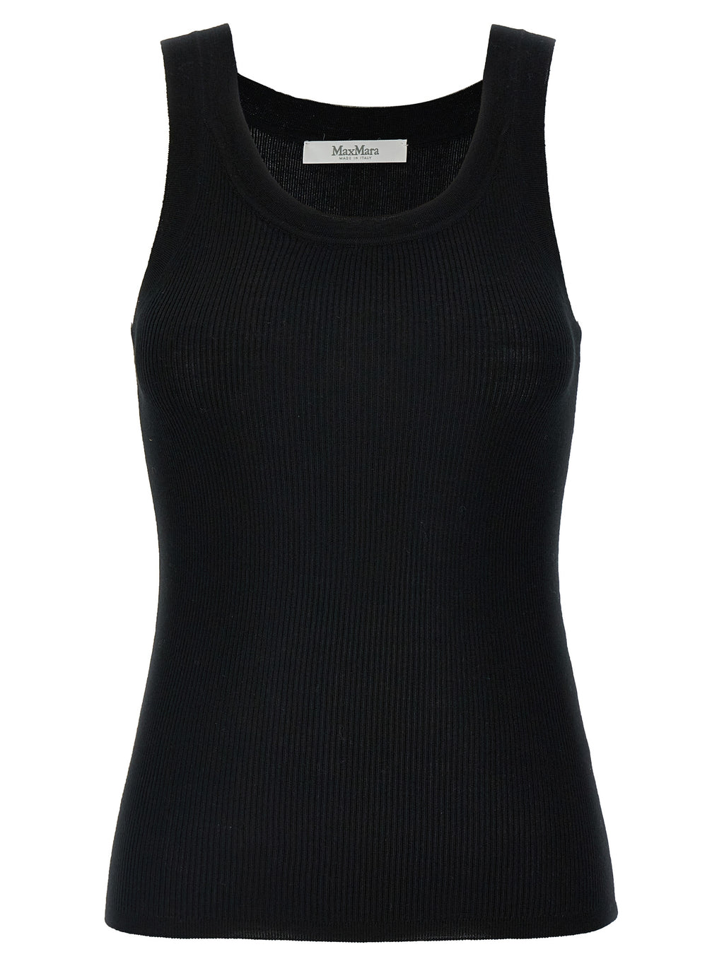 Black Virgin Wool Sleeveles T-Shirt