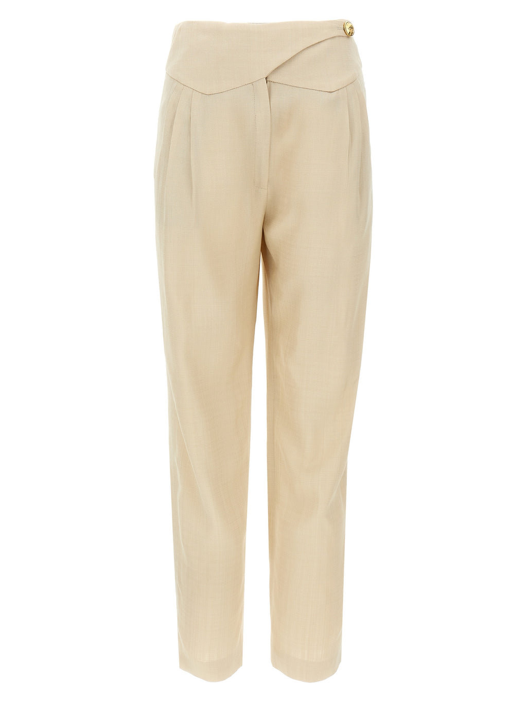 Beige Viscose Dress Pants