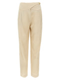 Beige Viscose Dress Pants