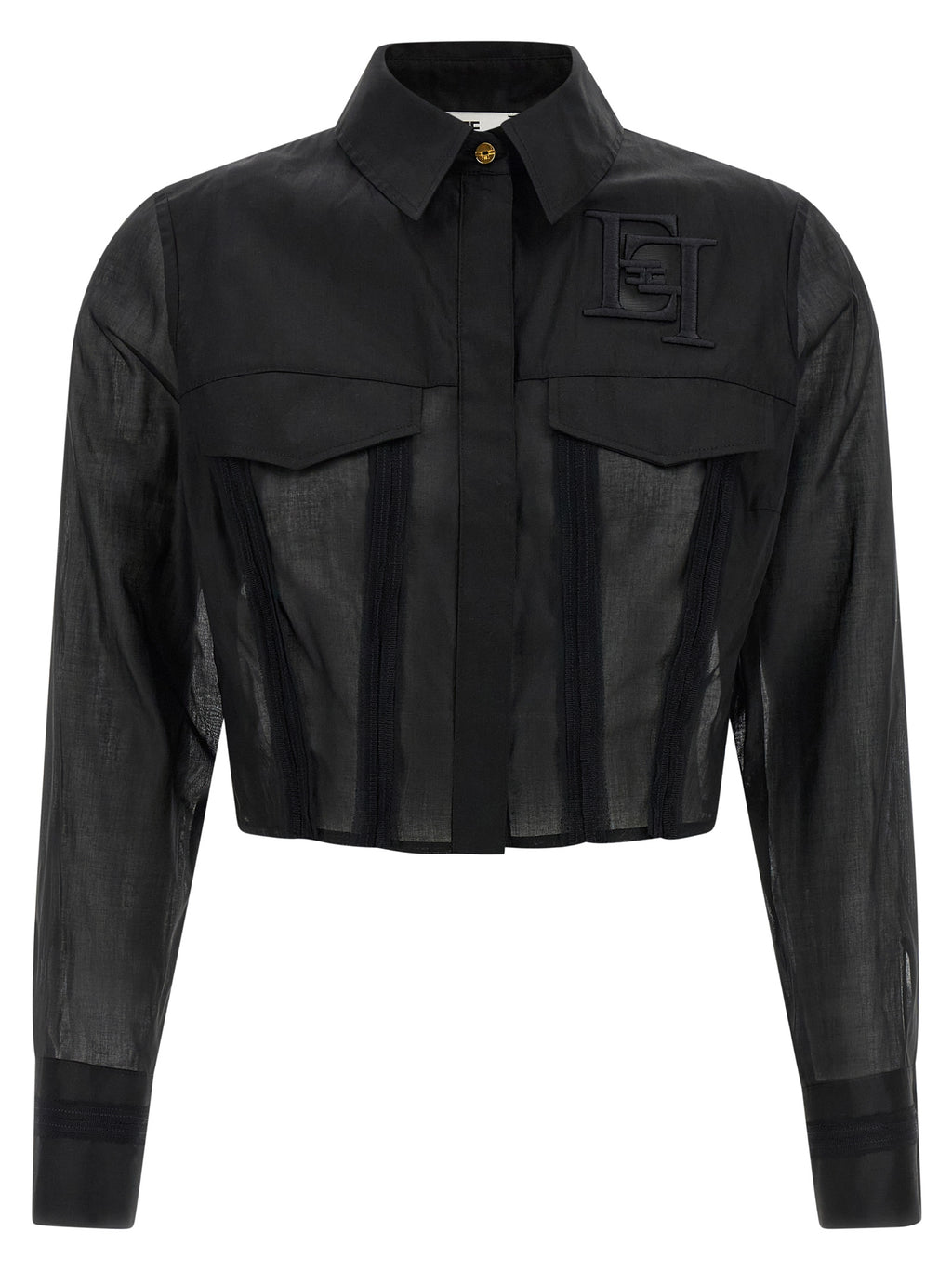 Elisabetta Franchi Black Cotton Blouse
