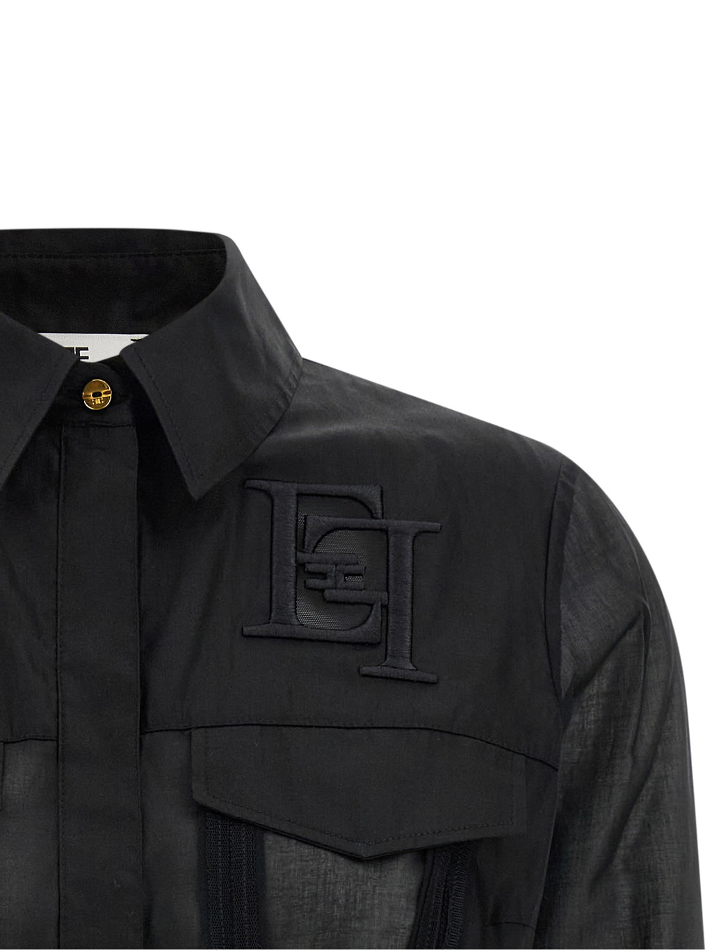 Elisabetta Franchi Black Cotton Blouse