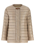Beige Polyamide Full-Length Jacket