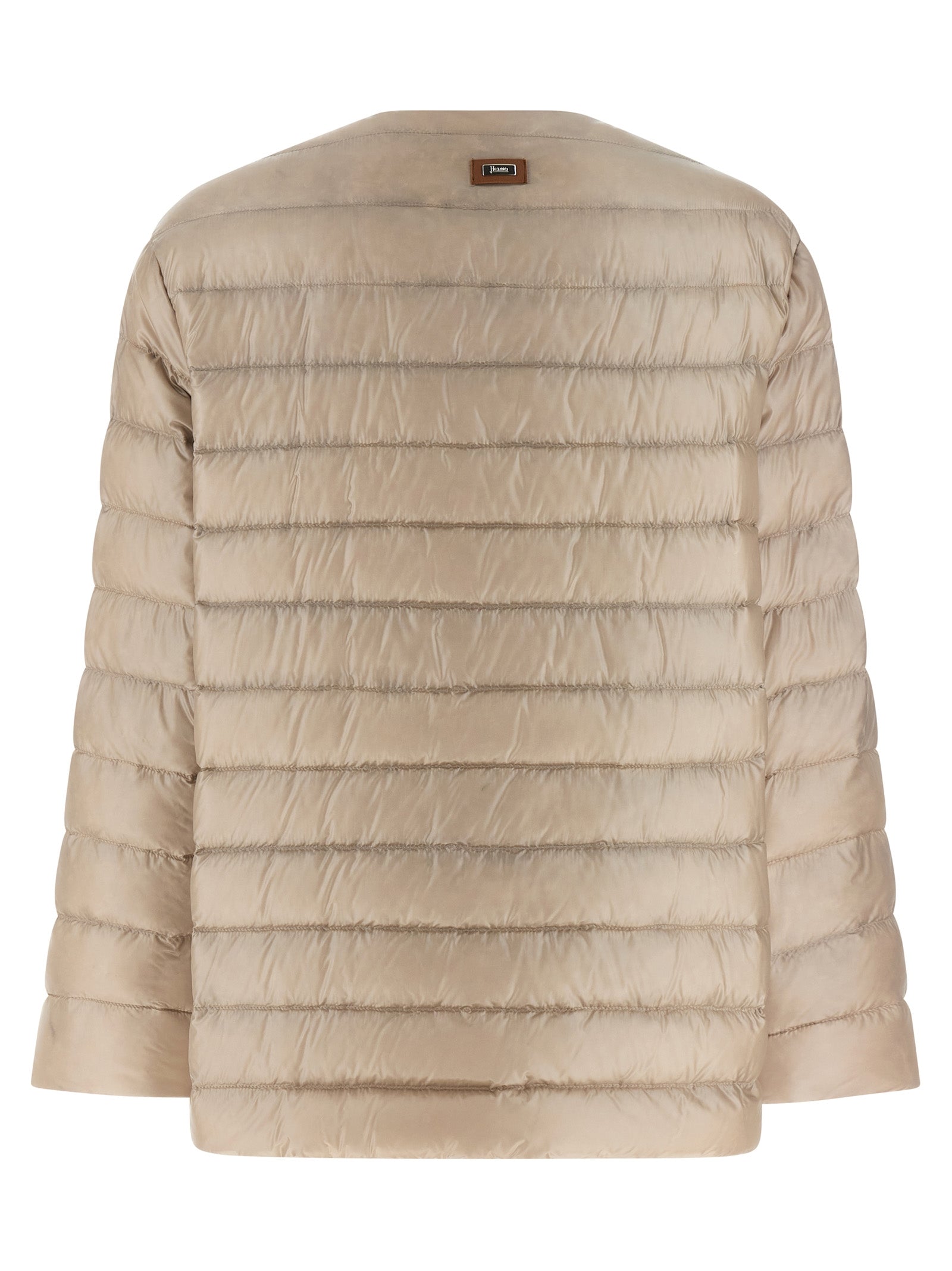 Beige Polyamide Full-Length Jacket