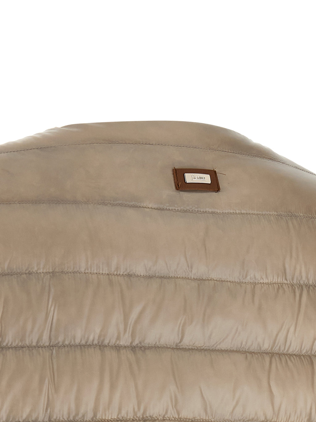 Beige Polyamide Full-Length Jacket
