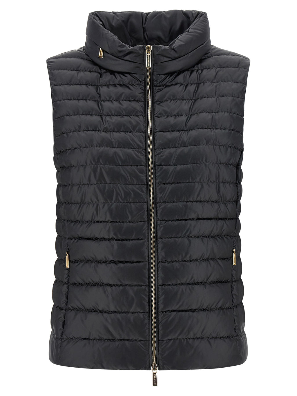 Black Polyester Sleeveless Jacket