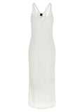White Polyester Long Dress