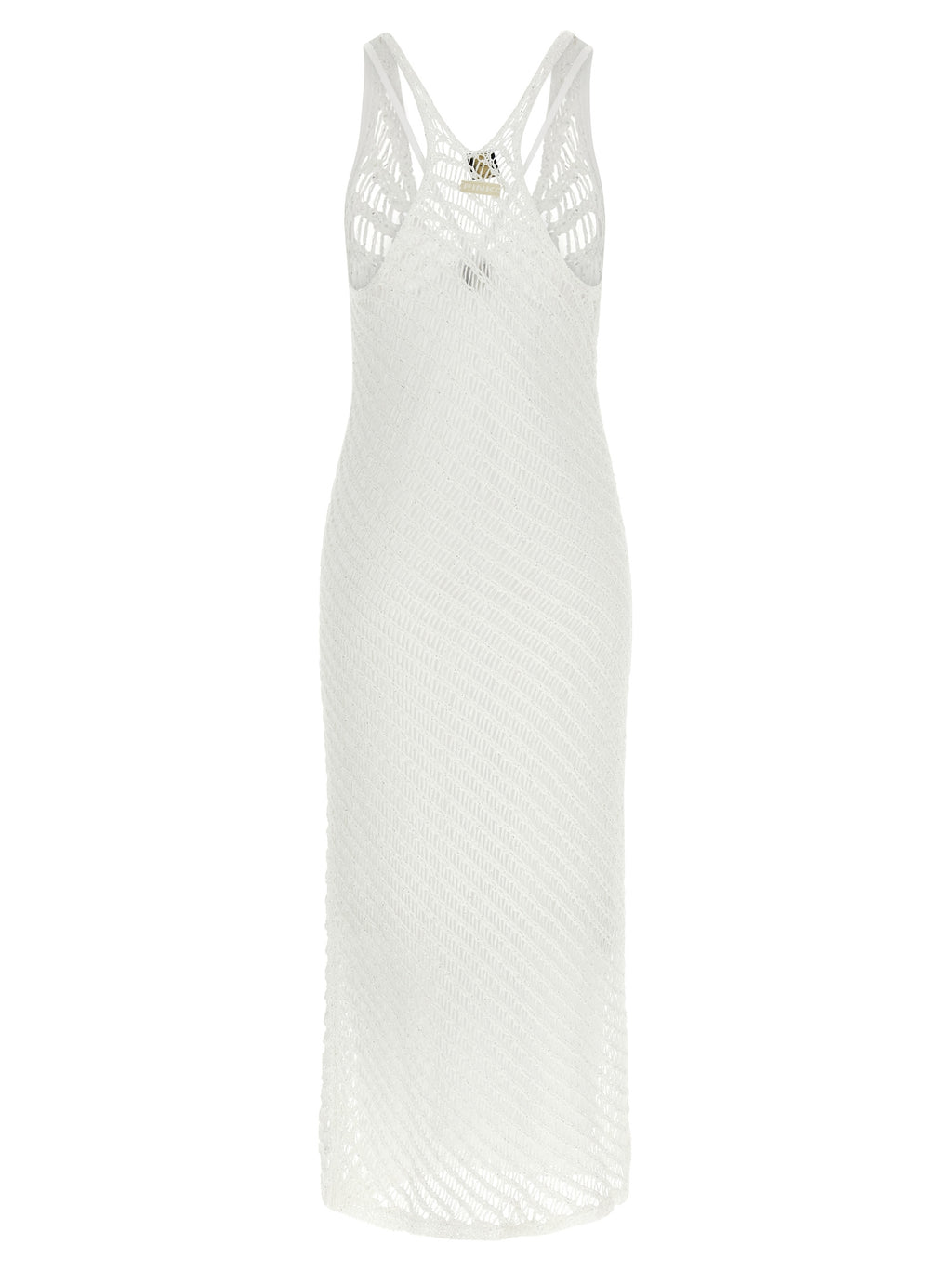 White Polyester Long Dress