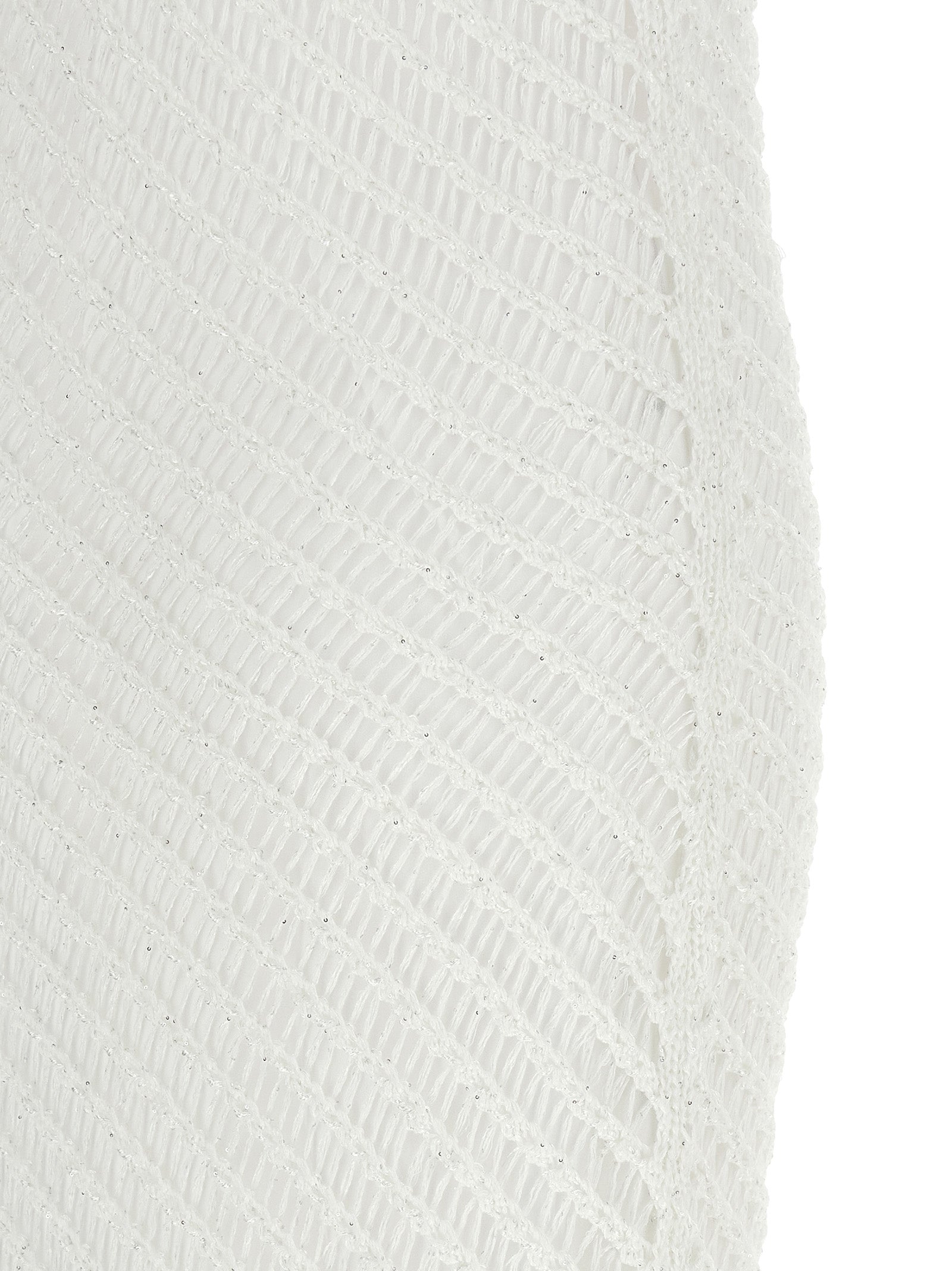 White Polyester Long Dress