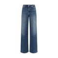 Blue Cotton Flared Jeans