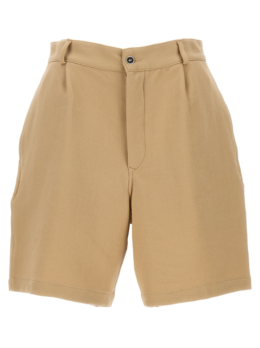 Beige Cotton Bermuda Shorts