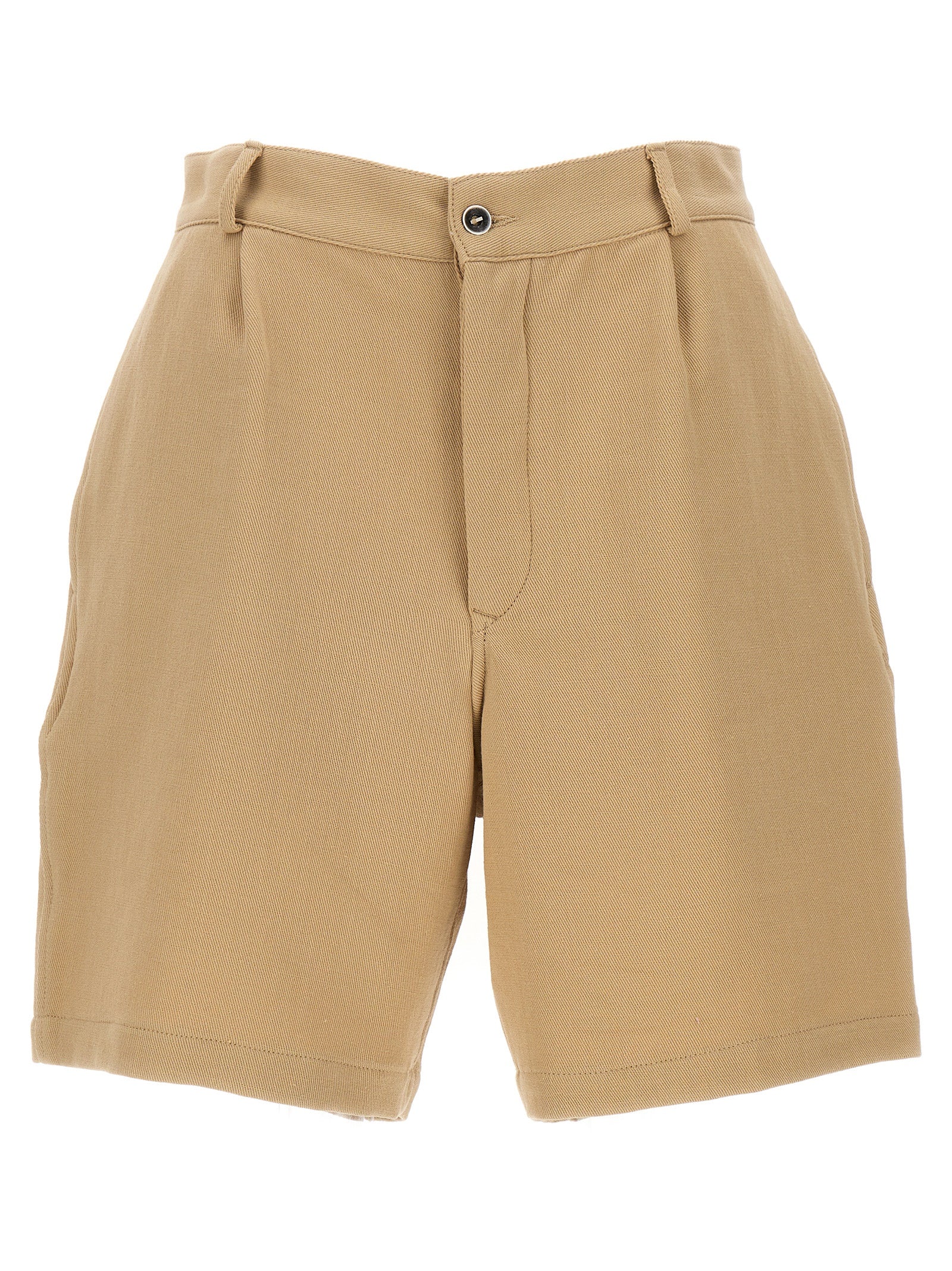 Beige Cotton Bermuda Shorts