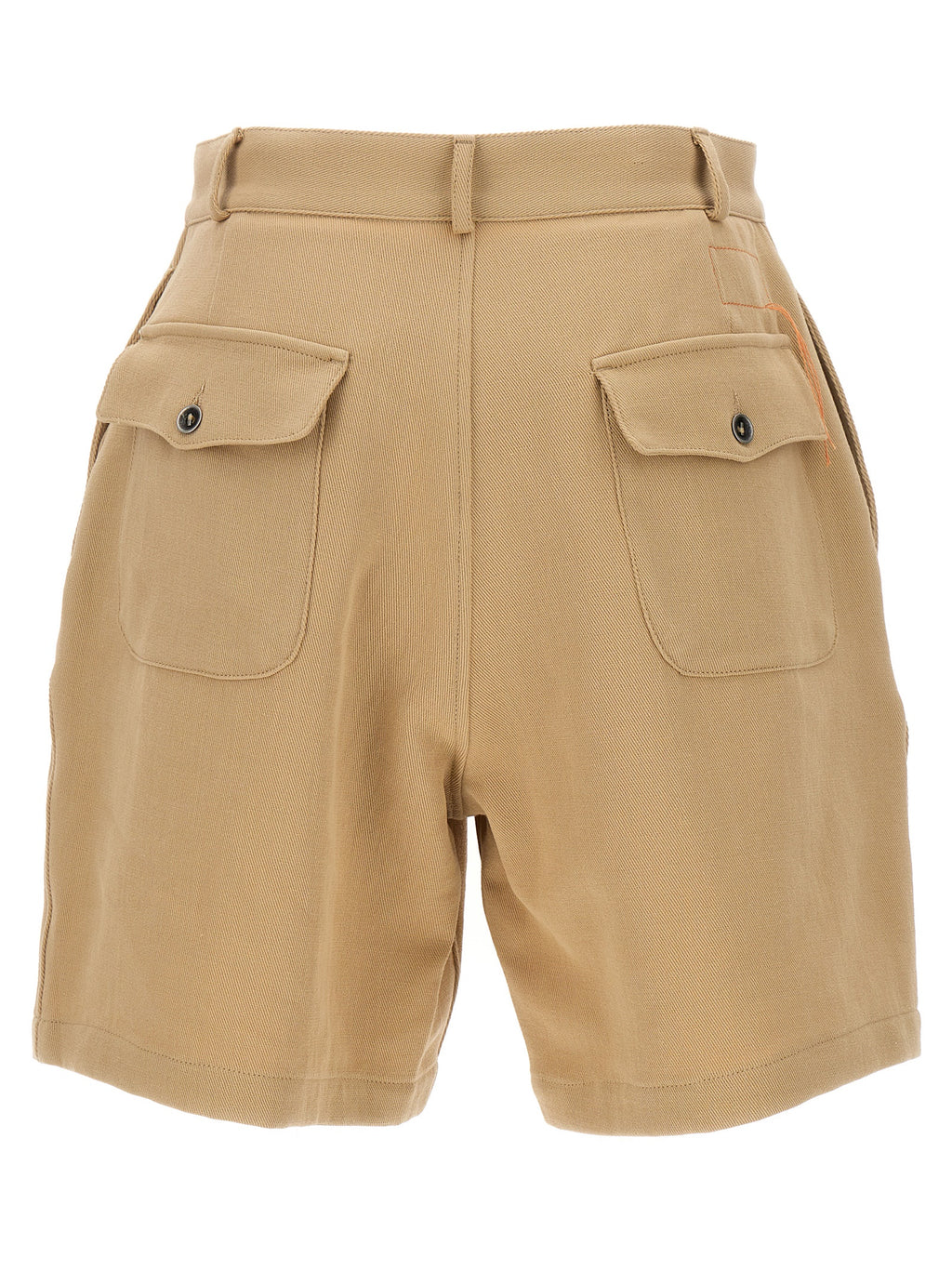 Beige Cotton Bermuda Shorts