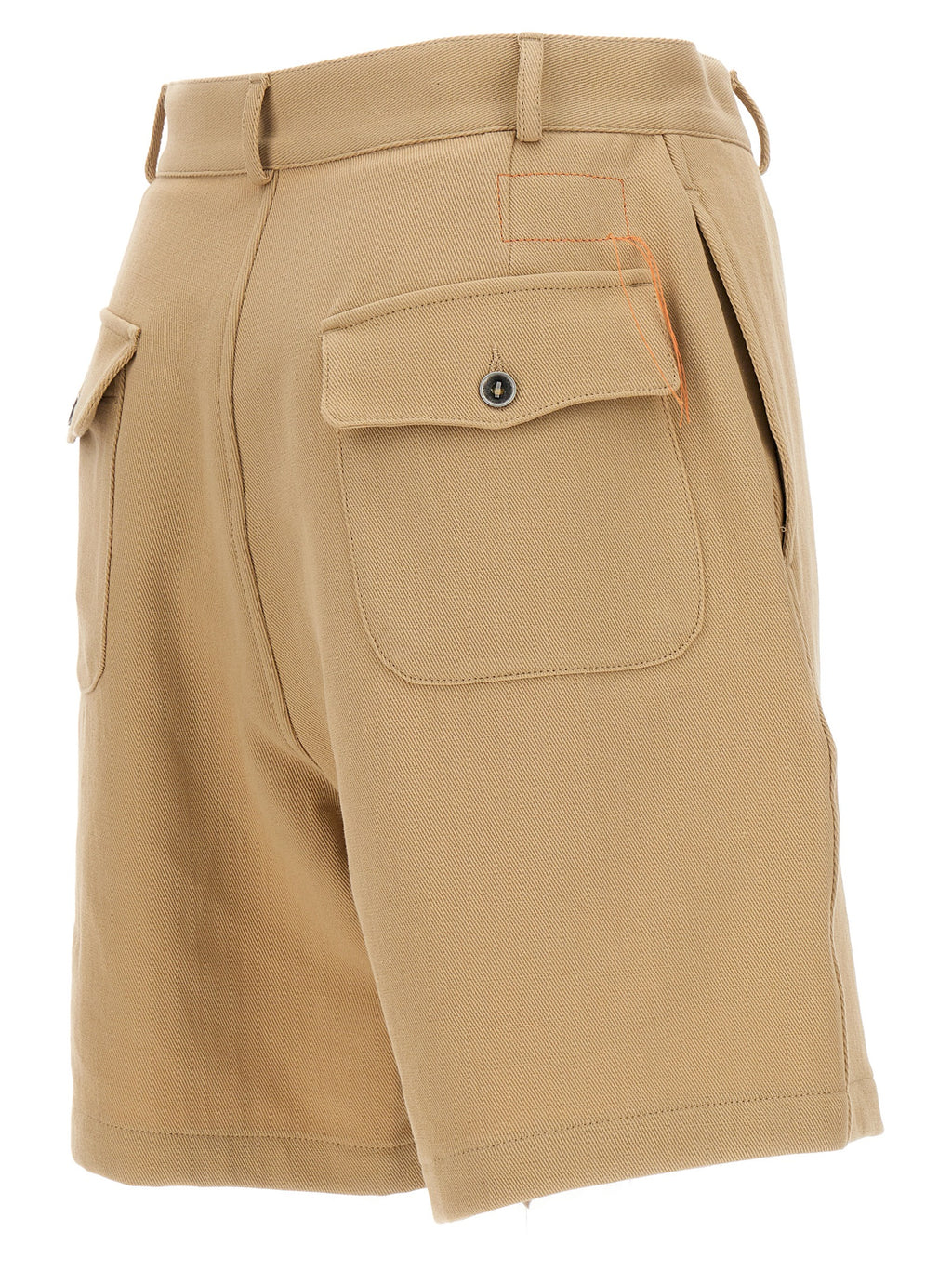 Beige Cotton Bermuda Shorts