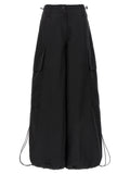 Black Polyamide Casual Pants