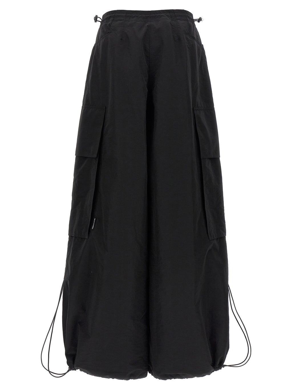 Black Polyamide Casual Pants
