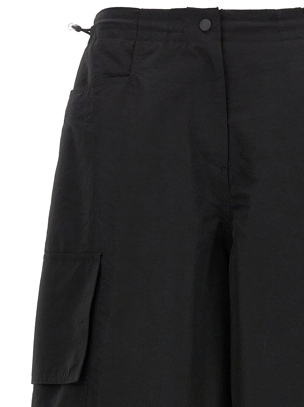 Black Polyamide Casual Pants