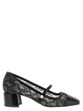 Black Tencel Mid Heel Pumps