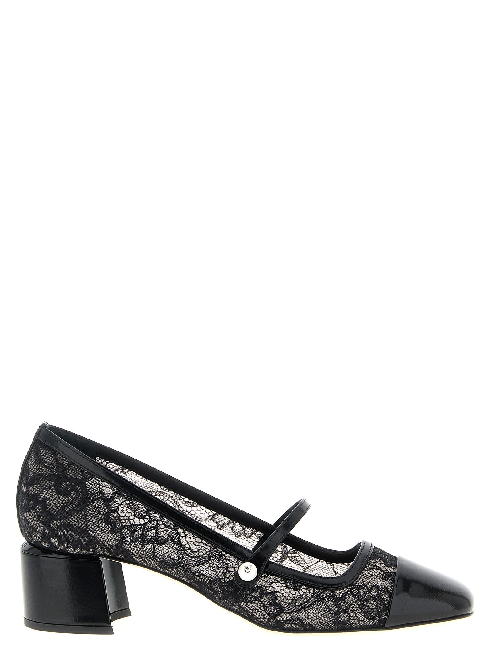 Black Tencel Mid Heel Pumps