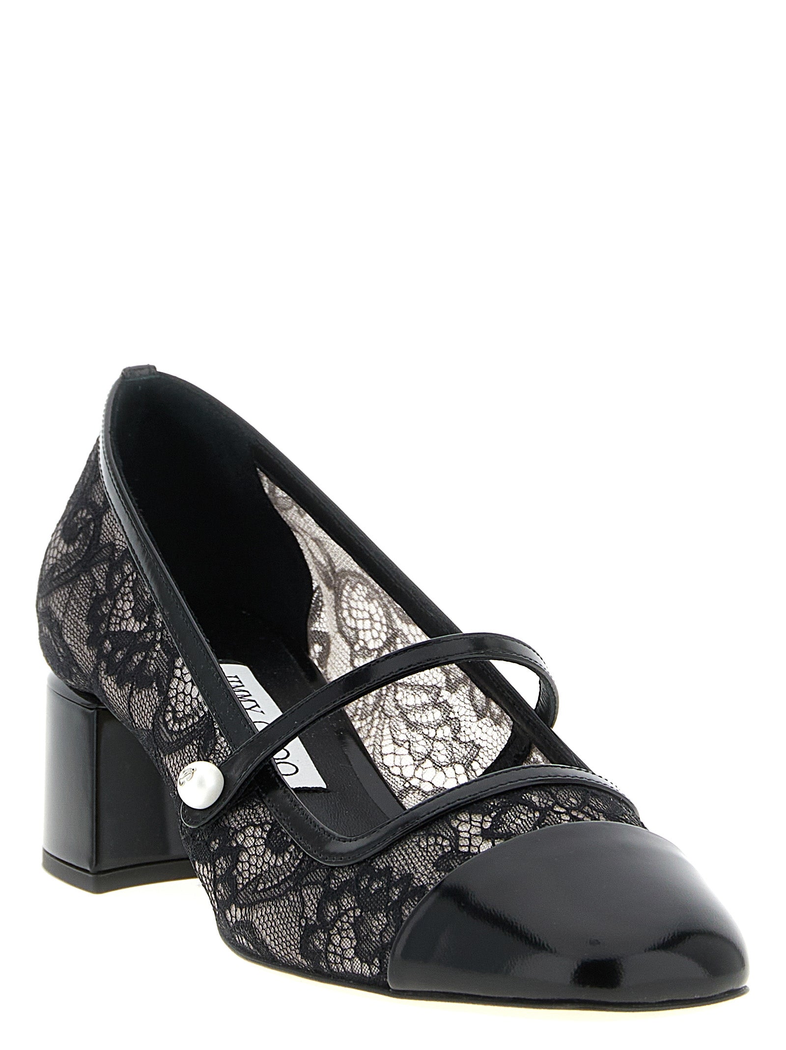 Black Tencel Mid Heel Pumps
