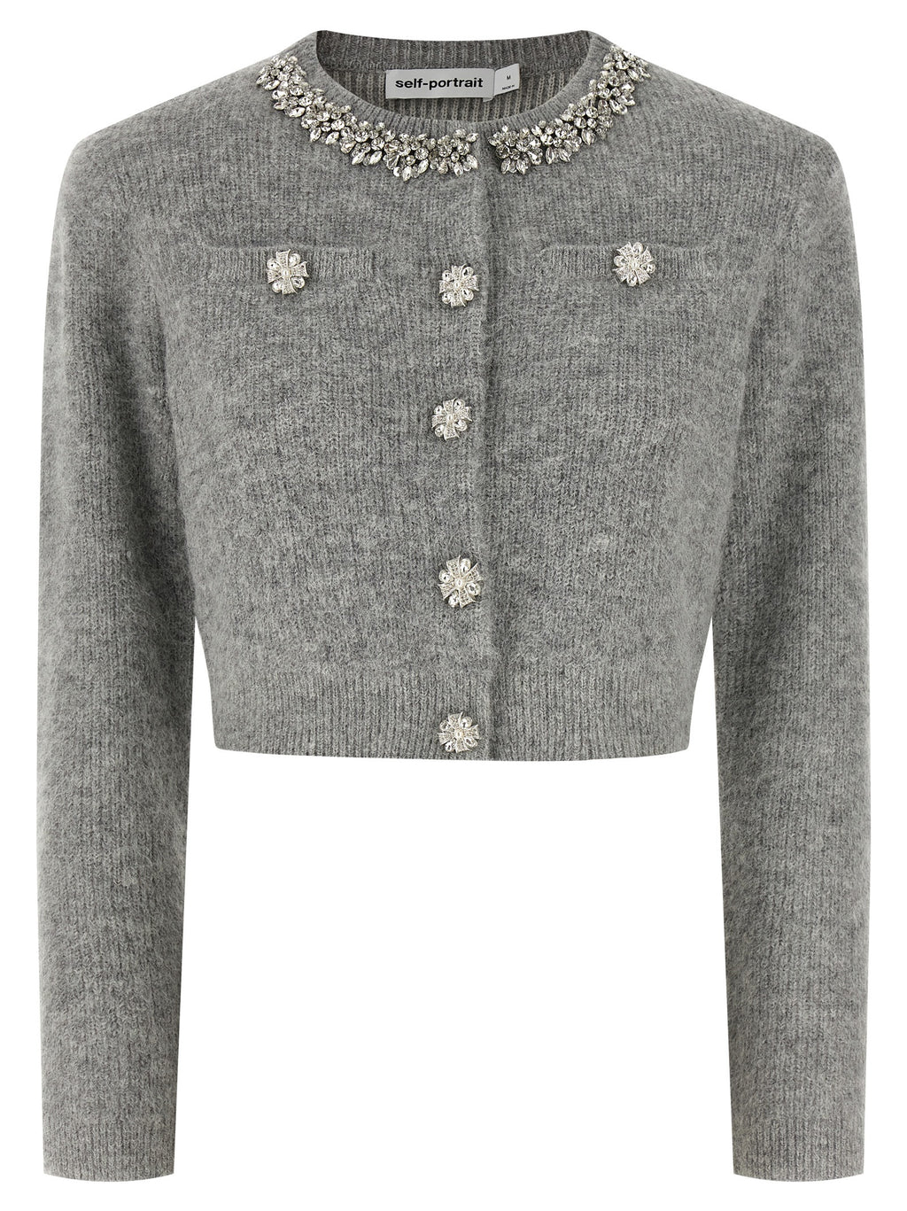 Gray Polyester Cardigan