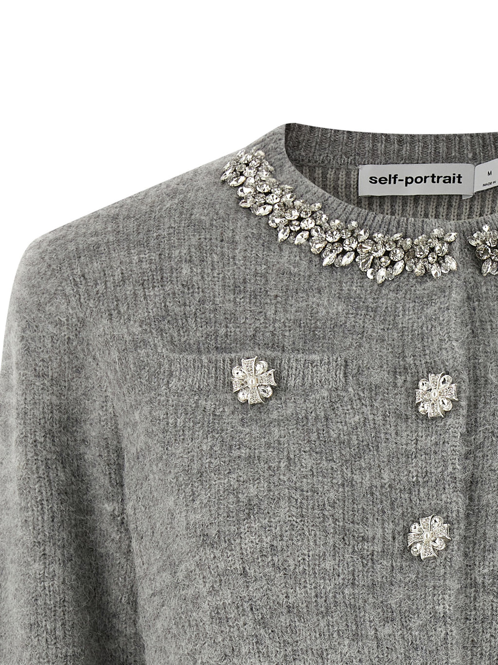 Gray Polyester Cardigan
