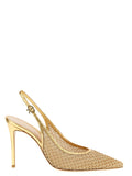 Gold Fabric High Heel Pumps