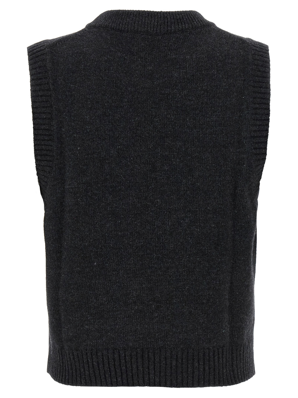Black Wool Sleeveless Jacket