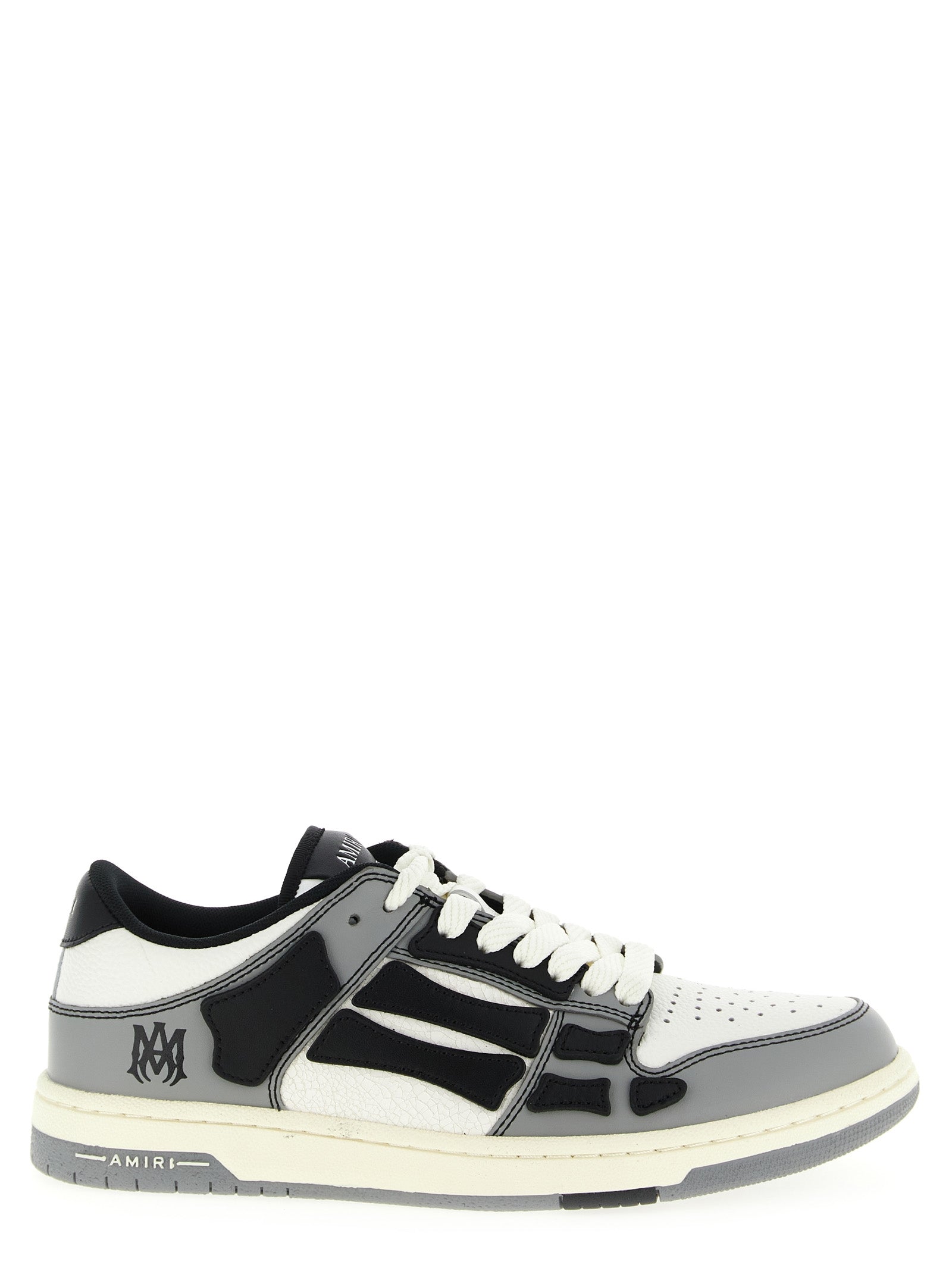 Gray Cowhide Low Top Sneakers