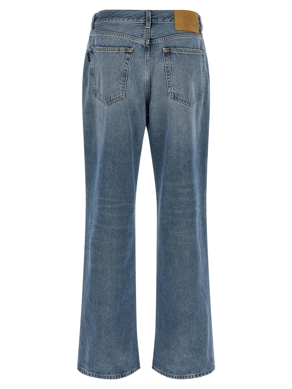 Blue Cotton Straight-Leg Jeans