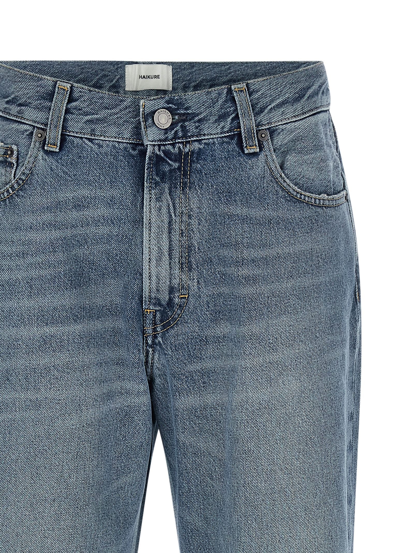 Blue Cotton Straight-Leg Jeans