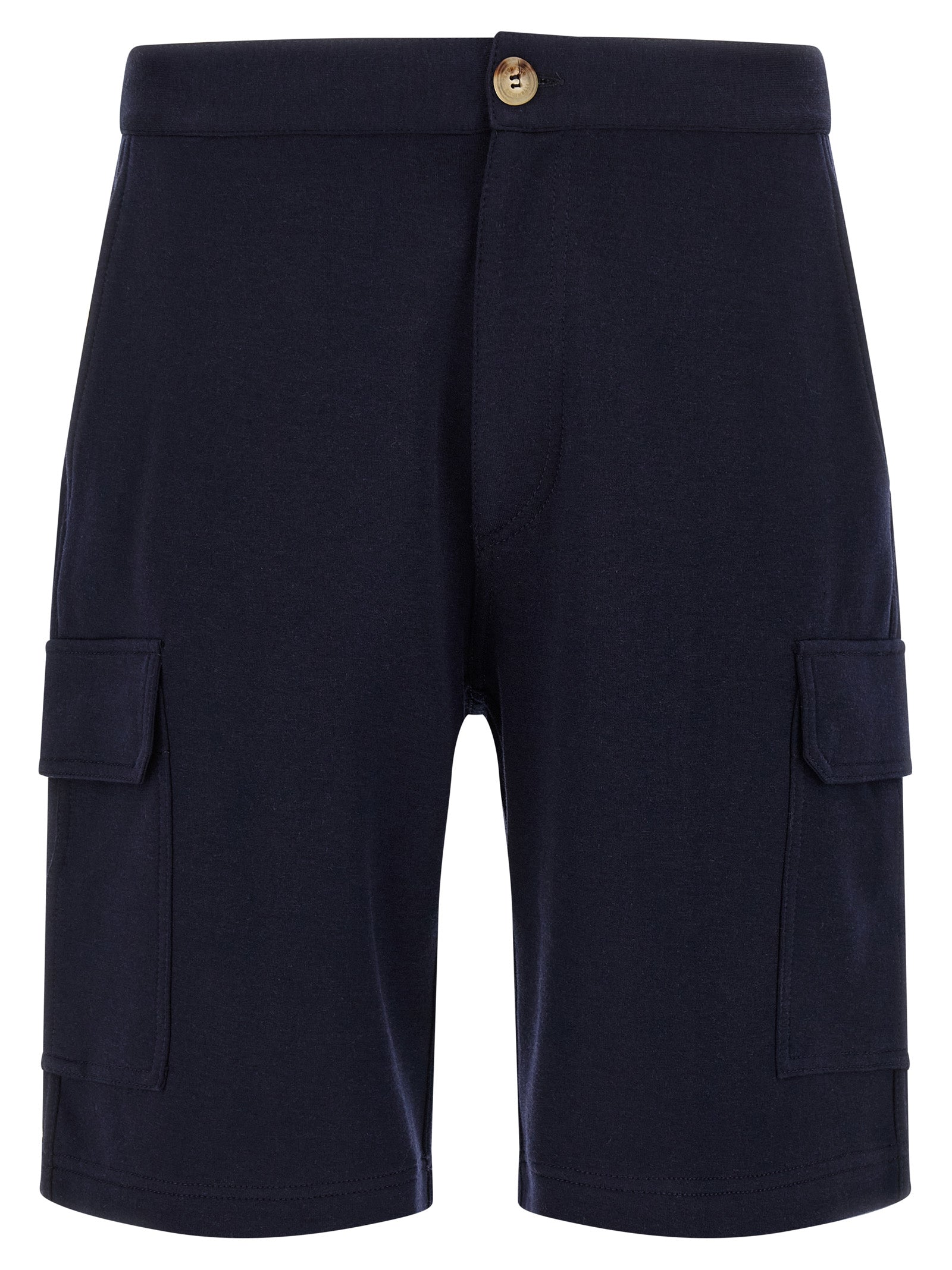 Blue Cotton Bermuda Shorts
