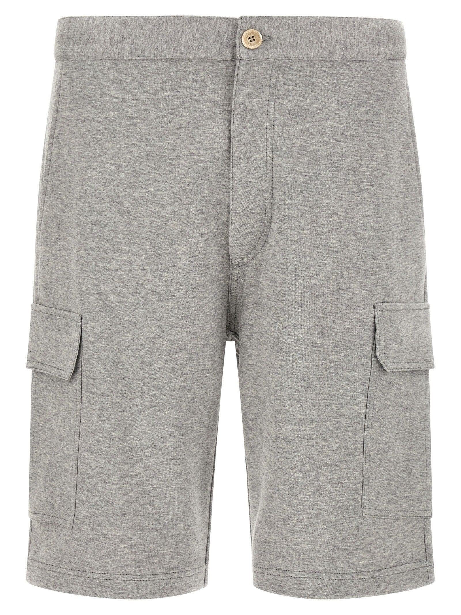 Gray Cotton Bermuda Shorts