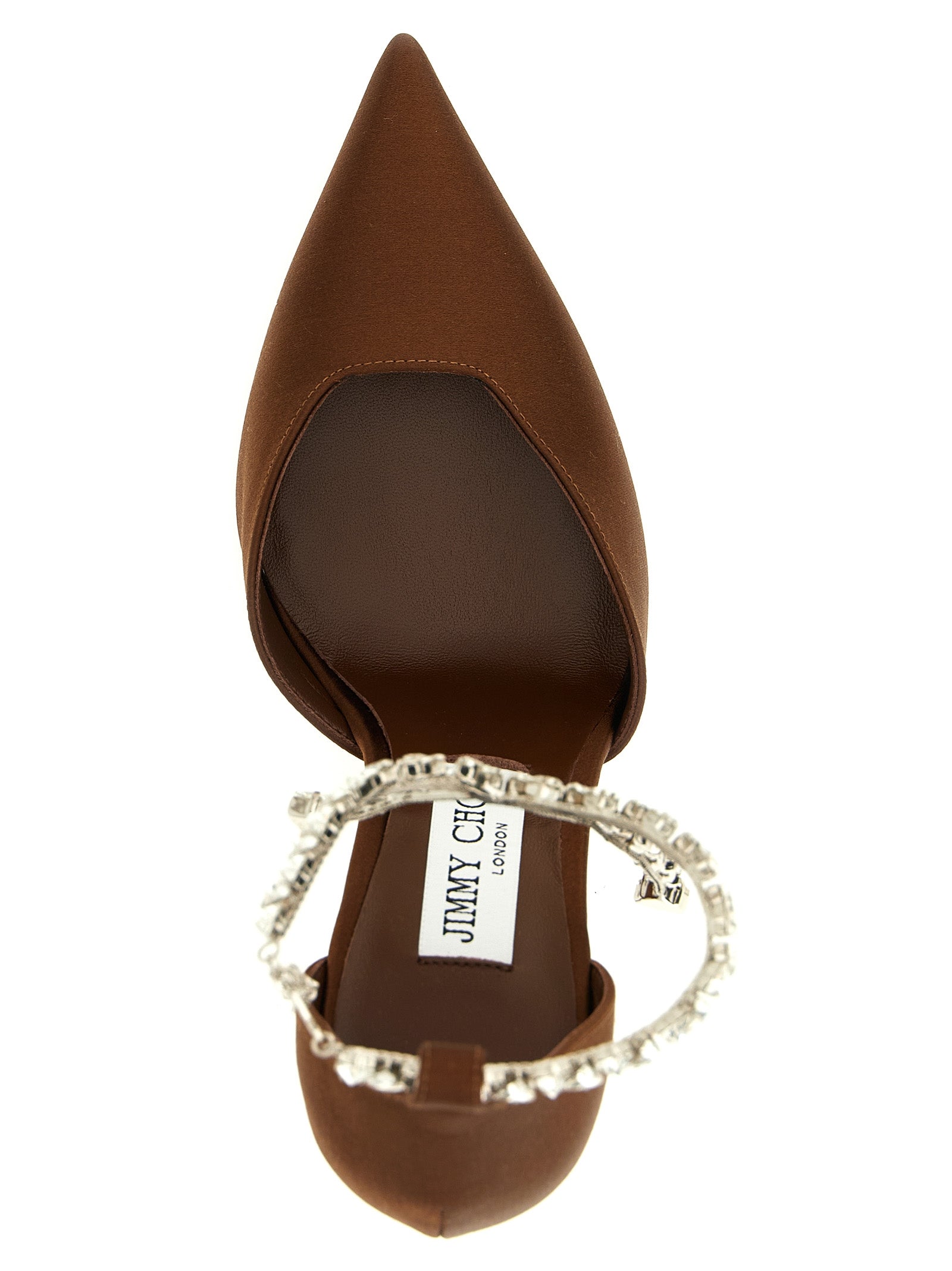 Brown Tencel High Heel Pumps