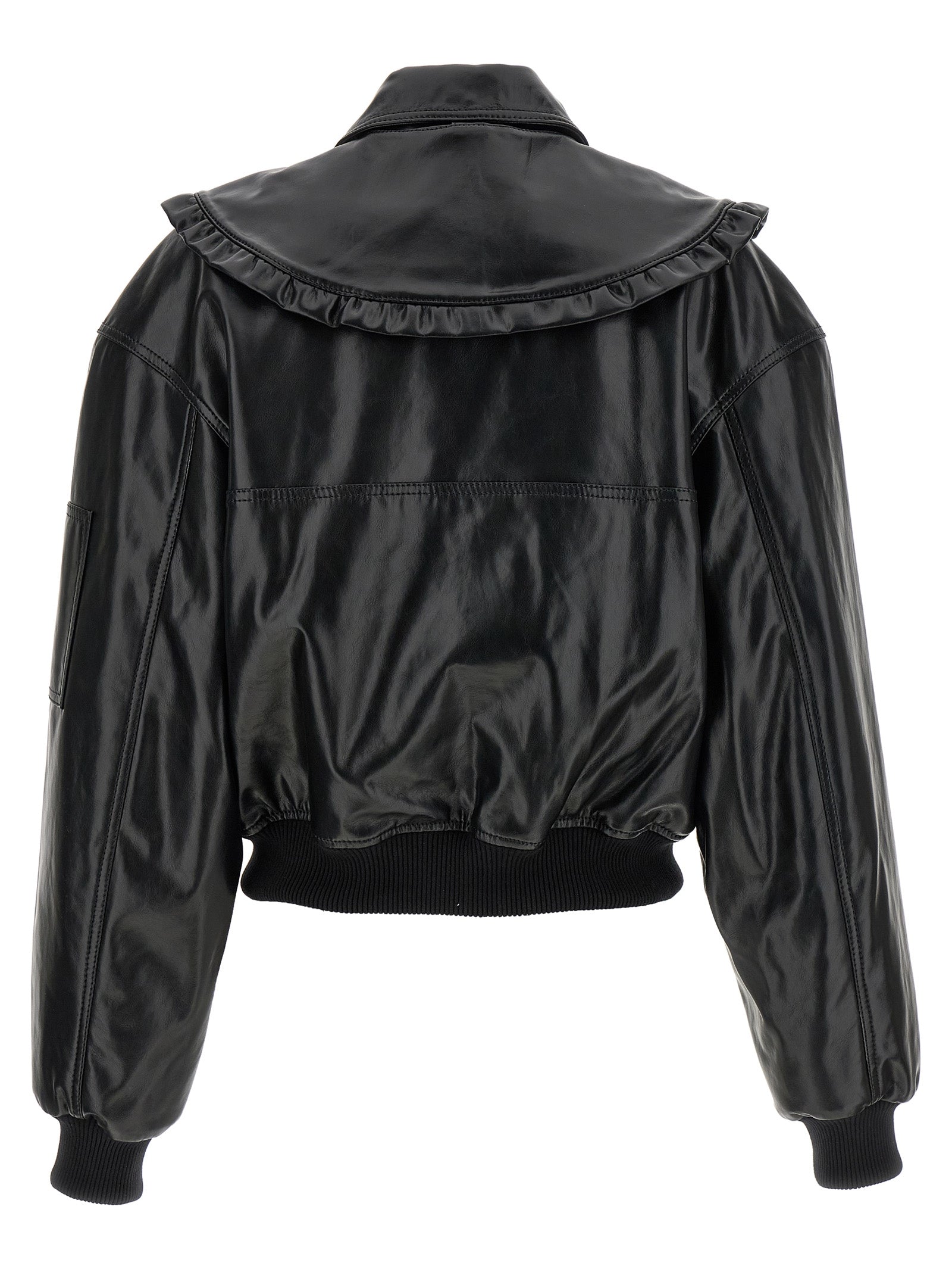 Black Leather Bomber
